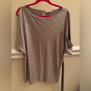 Shiny Silver Blouse Top